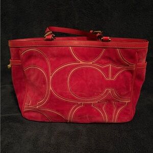 Coach Signature Fuschia Tote